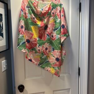 Poncho style top Green, Pink, yellow